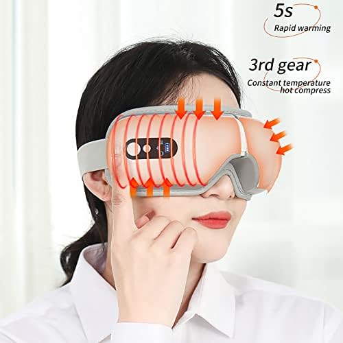 Масажарот за очи, загреаниот масажер на очите преносен за суви очи со музика со Bluetooth, мулти -функционален режим за релаксација масажер за