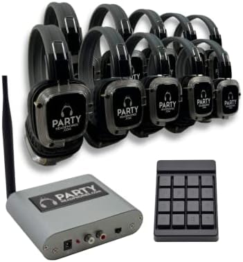 Пакет Слушалки За Тивки Диско-70 Безжични Слушалки, 3 Предаватели Со Опсег од 1500 стапки И 3 Тастатури За Промена На Бојата | Идеален За Свадби,