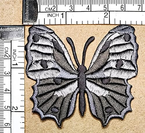 Кленплус 3 парчиња. Сива Пеперутка Симпатична Инсекти Цртан Филм Лепенка Везени Пеперутка Железо На Значка Шие На Лепенка Облека Везење Апликација