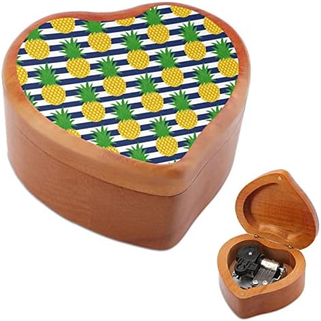 Подарок за лепени музички кутии од ананас, гроздобер врежана срцева кутија подарок за Божиќ роденден на годишнината од в Valentубените