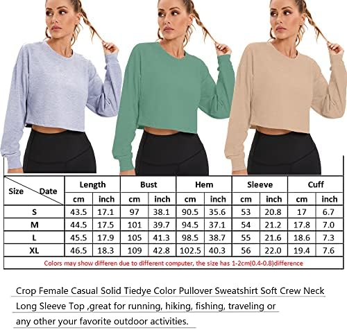 Mustca Crop Sweatshirts Pullover for Women Casual Long Sneave Chare Tops Thruice