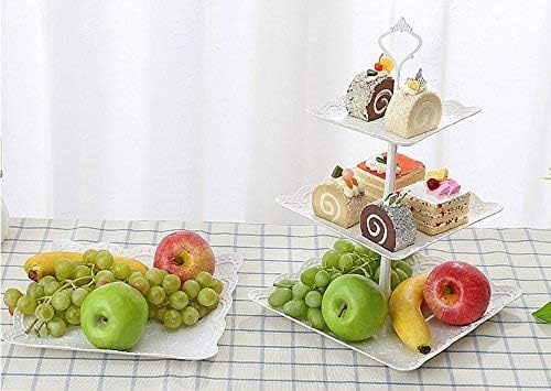 кандора Мултифункционална Пластична Овошна Плоча Десерт Декорација На Маса Чинија За Торта Трислоен Штанд За Торта