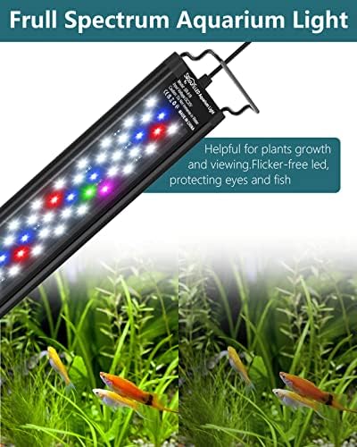 Аквариумско Светло Предводено Од МОРСКА ВОДА За Растенија-Светло За Аквариум Со Целосен Спектар Со Автоматско Вклучување/Исклучување