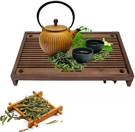 Гонгфу чај послужавник, зачувување на вода за складирање на вода украс украс за сервирање послужавник бамбус чај ​​сад кинески гунгфу чај мини за сервирање за дом