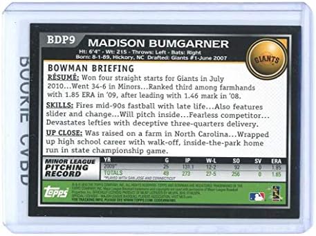 2010 Bowman Draft BDP9 Медисон Бумгарнер Сан Франциско гиганти Дебитант картичка - Бродови на нане во нов држач
