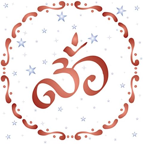 Ѕвездена Ом Матрица, 14 х 14 инчи - Аум Индиска Мантра Санскрит Хинду Духовни Матрици За Сликање Дефиниција
