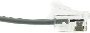 ACL 2 стапки RJ11 6P/4C Обратен телефонски кабел, сребрен сатен, 1 пакет
