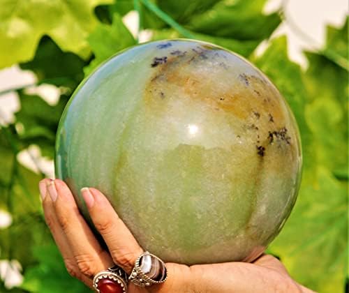 Полиран природен зелен авентурински кристален кварц Чакрас лековити метафизички камена сфера Голема медитација Фенг Шуи Аура затворен топка