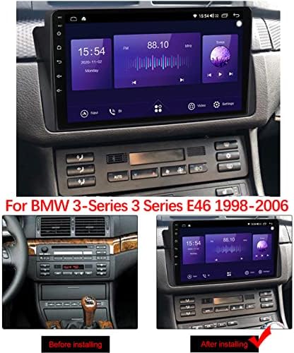Двоен Дин Карплеј ФМ Рдс Автомобил Радио Андроид 11 Автомобил Стерео За Б-М-В 3 Серија Е46 1998-2006 Супот Дсп СВЦ Гпс WiFi/Бт Поврзување Интернет