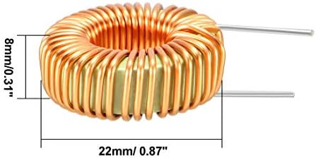 Намирници на Гумп 5 парчиња вертикална тороидна магнетна индуктор монослојна жица ветерна рана 100uh 8a калем