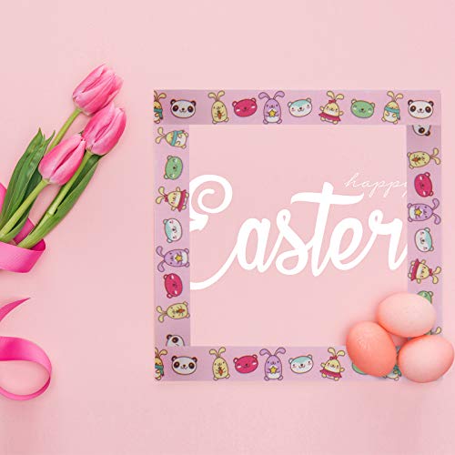 Зонон 6 ролни Велигденска лента за миење шарени пролетни мискини ленти за маскирање, зајаче зајаци пиле