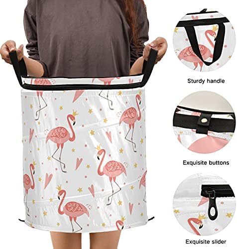 Фламинго Круна се појави алишта за перење алишта со капаче за преклопување на капакот за складирање на капаци за детска соба за патувања за