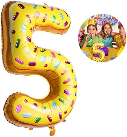 Bestoyard Donut Balloons 42inch број балон број роденденски свадбен ангажман забава банкет декорација 2 парчиња балон за крофни