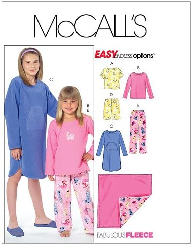 Моделите на МекКал М4963 Врво на деца/девојчиња, наметка, кратки, панталони и ќебе, големина CZ