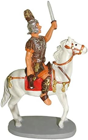 Ферари и Аригтити Сцена на природеност Фигура: Римски војник поставен со коњи - Колекција Мартино Ланди - 10 см / 3,94in линија