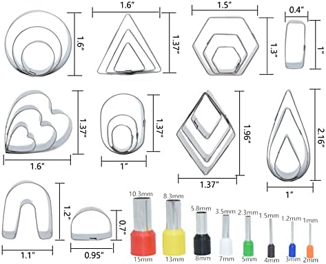 ЛИБРАГОЛД 32 парчиња Полимерни Глинени Секачи, Основни Геометриски Секачи За Обетки Од Глина За Накит И Изработка На Обетки