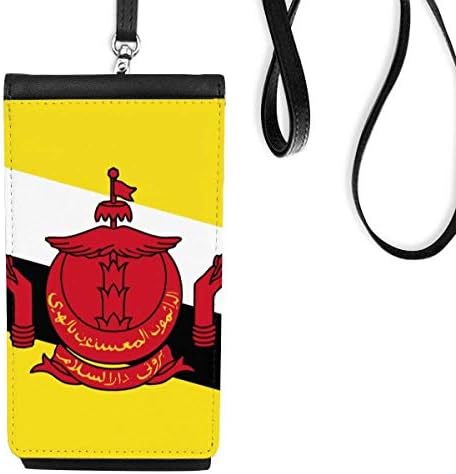 Национално знаме на Брунеи, азија, земја, телефонски паричник, виси мобилна торбичка, црн џеб