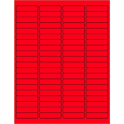 Логика на лента со Aviditi 1 15/16 x 1/2 флуоресцентни етикети за адреса на црвена ретро