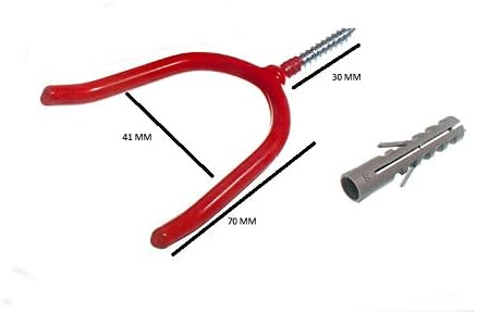 24 x црвена пластична обложена алатка за алатка за алатка за куки за закачалки