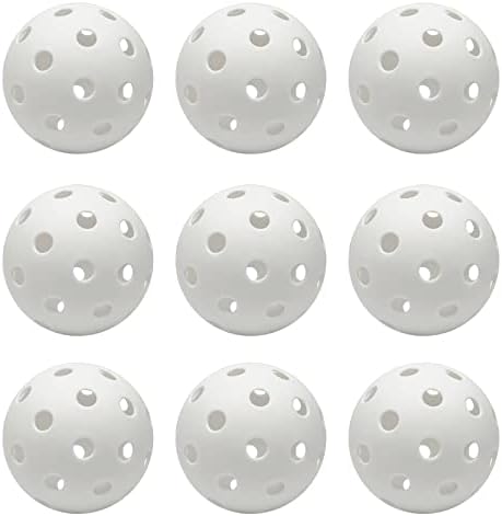 9 пакувања со топки за мекобол, 11 инчи пластични мекобол за удирање и капење, ограничен лет шуплив тренинг на воздухот бејзбол, лесна мини топка