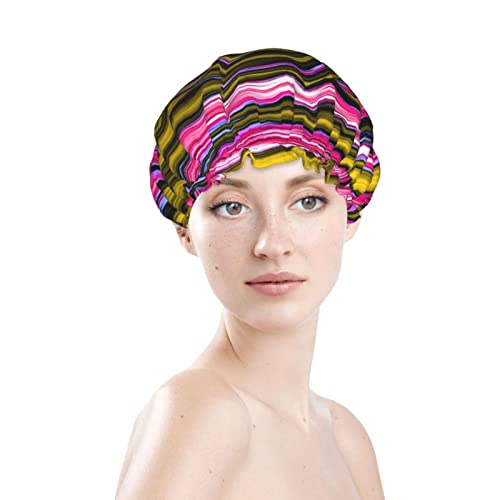 Womenените што можат да се користат за истегнување на полите, шапката за коса Виножито, розово психоделични двојни слоеви, водоотпорна капа за