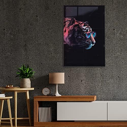 ЕГД акрилна стаклена рамка модерна wallидна уметност тигар неонски серии - акрилна wallидна уметност - уметнички дела за печатење на слики -