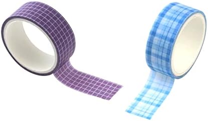 Hevstil 16 Rolls Grid Washi Tape Set-10mm & 15 mm широка декоративна лента за маскирање лента за миење садови за списание за декоративни