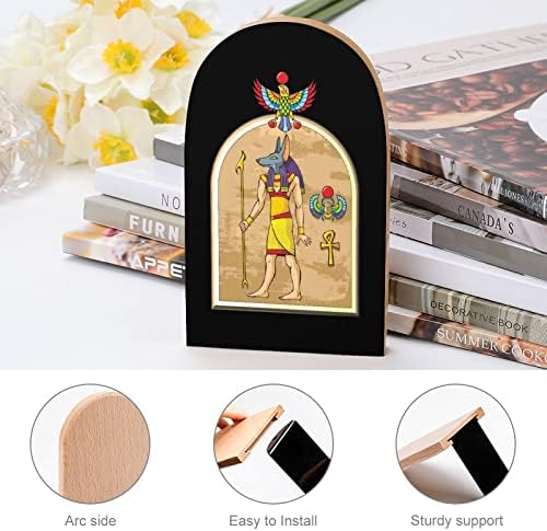 Египетскиот Бог Анубис Дрвени Книги Трендовски Декоративни Книга Стојат За Дома И Канцеларија Полици Во собата на 2