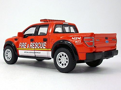 F -150 SVT Raptor Fire Rescue 1/46 Scale Diecast Metal Model - црвена