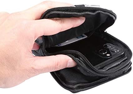 Телефонска торбичка најлонска кожа заштитник на куќиште со капакот на клипот на ременот компатибилен за Samsung Galaxy S22 Ultra S21 Ultra