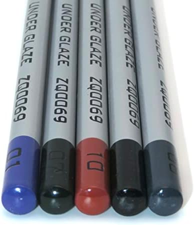 Чипови * сет од 5 * моливчиња под Glaze за фузирано стакло и керамички проекти со датотека за бонус за молив. Одлични глинени алатки за
