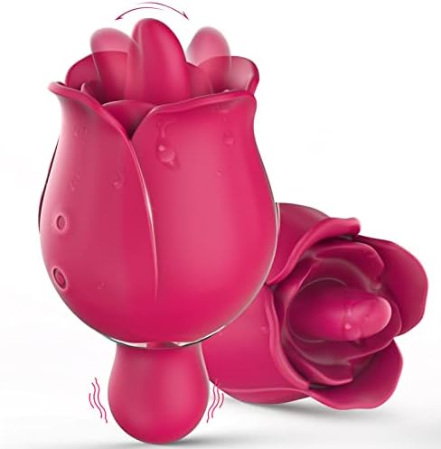 Вибратор на роза играчка за жени, клиторичен јазик лижејќи играчки мини мали вибратори со 9 режими и 9 моќни вибрации, водоотпорни сексуални играчки