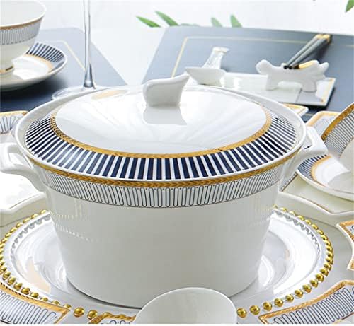 PDGJG Тркалезна маса чинија за домаќинство Керамичка комбинација садови за садови за садови за садови за повторно обединување вечера