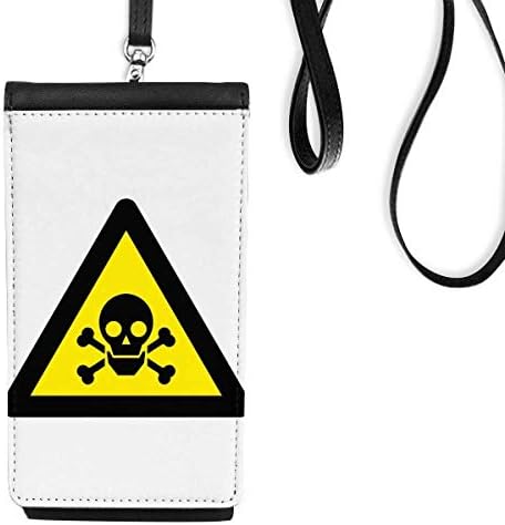 Предупредување симбол на жолто црно труење Трејаголник телефонски паричник чанта што виси мобилна торбичка црн џеб