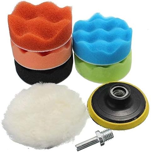 Делови за алатки 8PCS 3/4/5/6/6 инчен тампон со сунѓер за полирање на подлогата за полирање за алатки за полисер за автомобили -