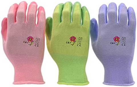 6 пара женски градинарски ракавици со облога за микро -пена - Градинарски нараквици зафат - Работни нараквици за плевење, копање, рак