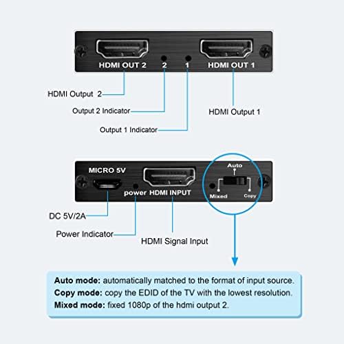 4K@60Hz HDMI Splitter 1 во 2 Out + 60m HDMI Extender над Cat 5e