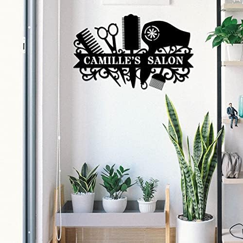 Gerryed Barber Shop Metal Sign Персонализиран салон за коса метален знак обичај коса салон wallид што виси сопствено име знак за знак