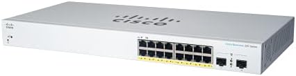 Cisco Business CBS220-16T-2G паметен прекинувач | 16 Порт ГЕ | 2x1g SFP | 3-годишна ограничена гаранција за хардвер