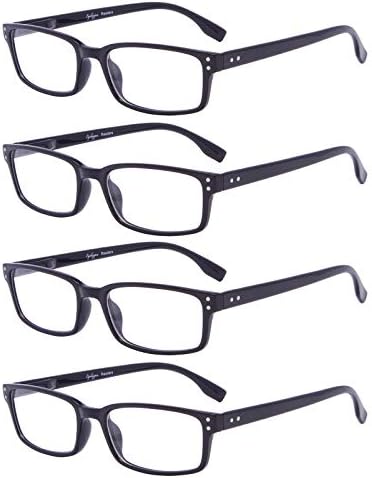 Очила за читање на очила жени - 4 пакувања удобни читатели мажи （желка