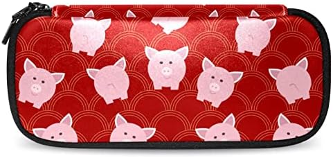 Голем капацитет молив, црвен филм црвен свињи, материјал за торбичка торба за торбичка за торбичка за шминка за тинејџери девојчиња