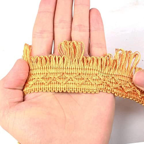 Hedonghexi чипка Gimp Brail Trim, 0,9 инчи / 6 јарди ткаенина Trim ， Trim на златна ткаенина ， тапациран трим за шиење полиестер