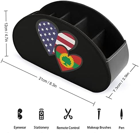 Преплетувачки срца Американски држач за далечински управувач на кожа Оромо Ослободието со 5 оддели