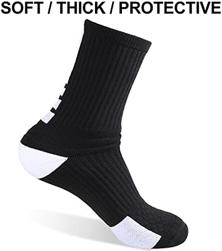 Finerview Elite Basketball Cosks, 4 пакувања перформанси за перформанси на атлетски чорапи за деца за возрасни и млади