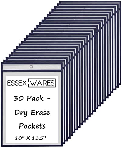 30 пакувања суви избриши џебови - сина - од Есекс производи - за лекции за наставници во училница или за употреба во вашиот дом или канцеларија