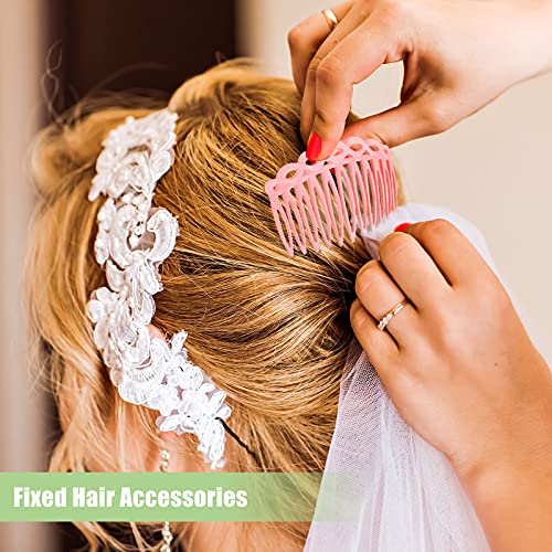 30 парчиња француски чешли за коса поставени шарени клипови за коса чешли пластични додатоци за чешел за девојчиња, 3 стилови