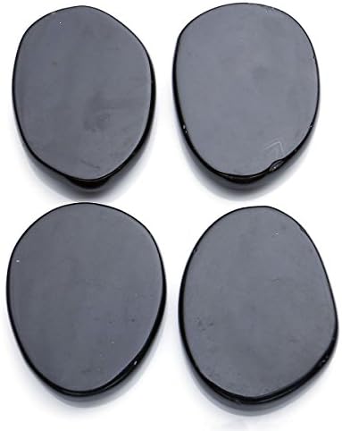 Crystaltears Black Agate врежани USUI Reiki Симболи Чакра камења заздравувајќи палм камен декорација w/кутија 4 парчиња
