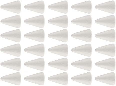 Рахима Вајпсинг - 30 парчиња облик на конус од стиропор за занает за DIY рачно изработена забава за дома, 2,68 x 0,91 инчен