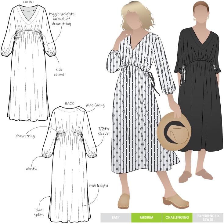 Шема за шиење на лак за стил - ткаен фустан на Наоми