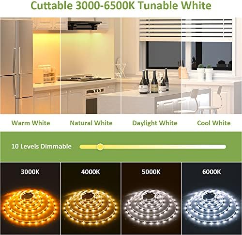 Novostella 20ft Tunable White LED лента светлина и 1800LM водоотпорна тешка светлина за бела лента